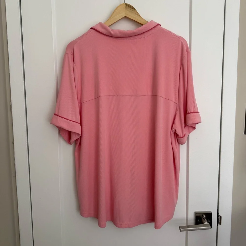 NWT - Cozy Earth - Bamboo Rib-Knit Classic Short Sleeve Pajama Top - Tulip